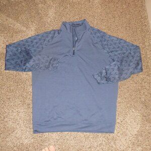 Peter Millar Crown Comfort Men's Skull Print Interlock 1/4 Zip Pullover Golf S